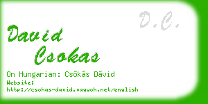 david csokas business card